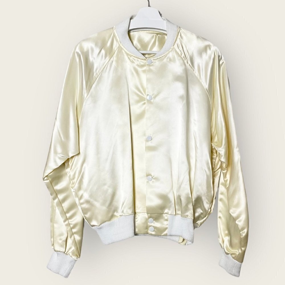 Rare Vintage 90s Diamond Dust Lucy Satin Bomber Jacket